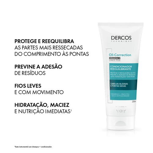 DERCOS CONDICIONADOR REEQUILIBRANTE OIL-CORRECTION COM CERAMIDA R E ZINCO PCA